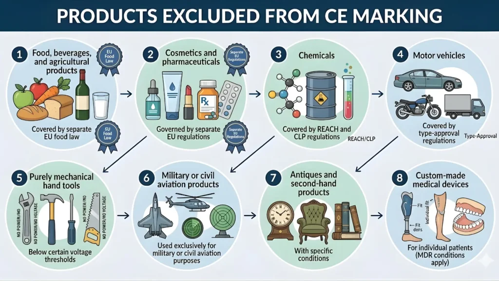 Products excluded from ce markting