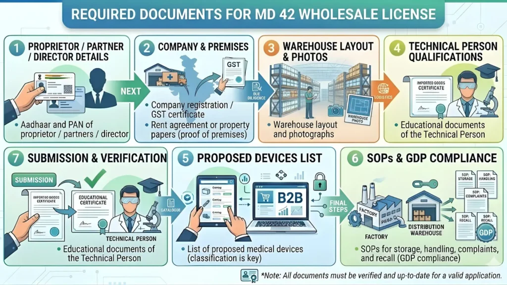 Required documents for MD 42 license