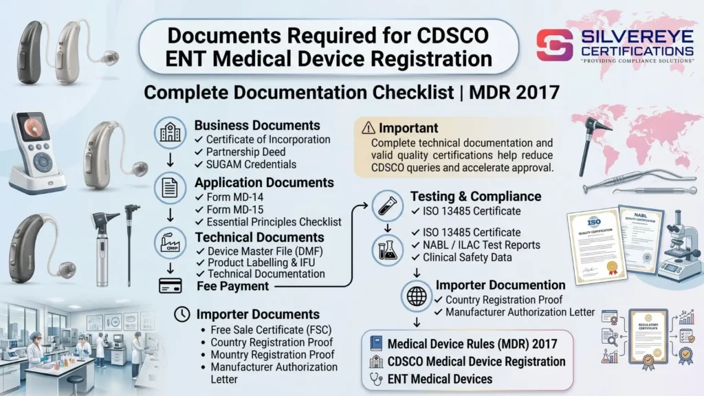Documents Required For CDSCO ENT Medical Devices