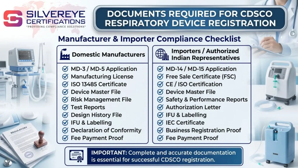 Documents Required For CDSCO Respiratory Device Registration