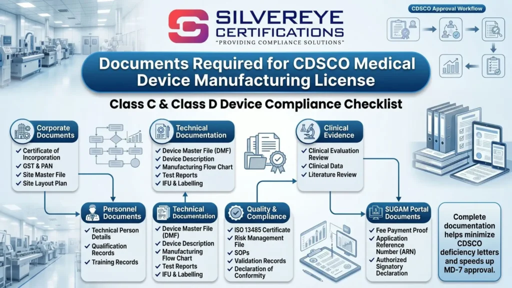 Documents for CDSCO Medical Device Manufacturing License