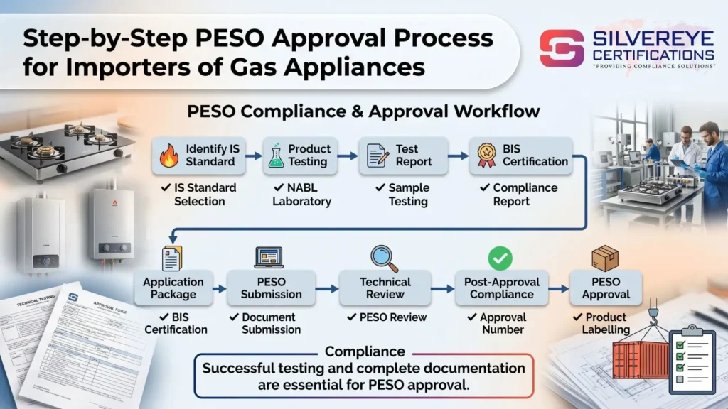PESO Approval for Imported Gas Appliances in India: Stoves, Heaters & More — Complete Guide Process, Documents & Fees 4 Process For PESO Approval For Imported Gas Appliances