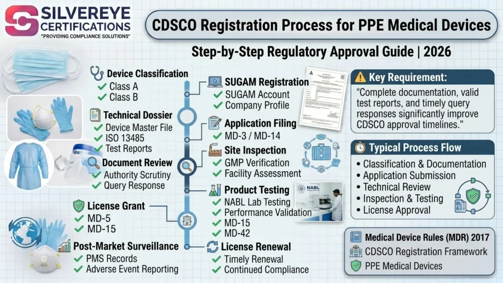 CDSCO License for Personal Protective Equipment (PPE) Medical Devices in India - Complete Guide 6 Process For PPE Medical Devices