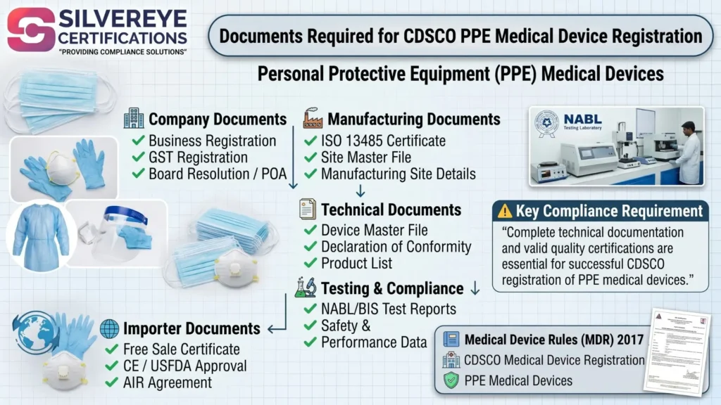 CDSCO License for Personal Protective Equipment (PPE) Medical Devices in India - Complete Guide 5 Required Documents For PPE Medical Device Registration