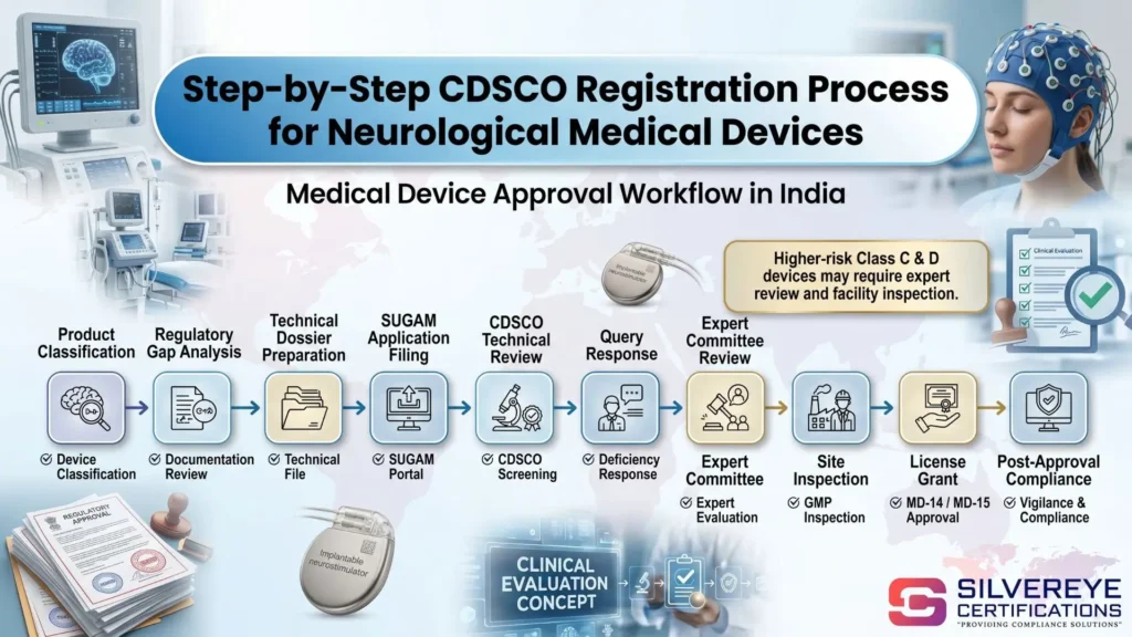 CDSCO Registration for Neurology Medical Devices in India 2026: Complete Guide for Manufacturers and Importers 6 process for CDSCO Registration for neurological medical devices