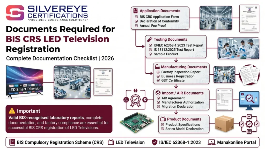Documents Required for BIS CRS LED Television