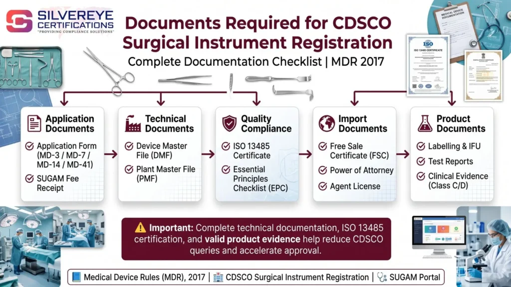 Documents for surgical instrument registration