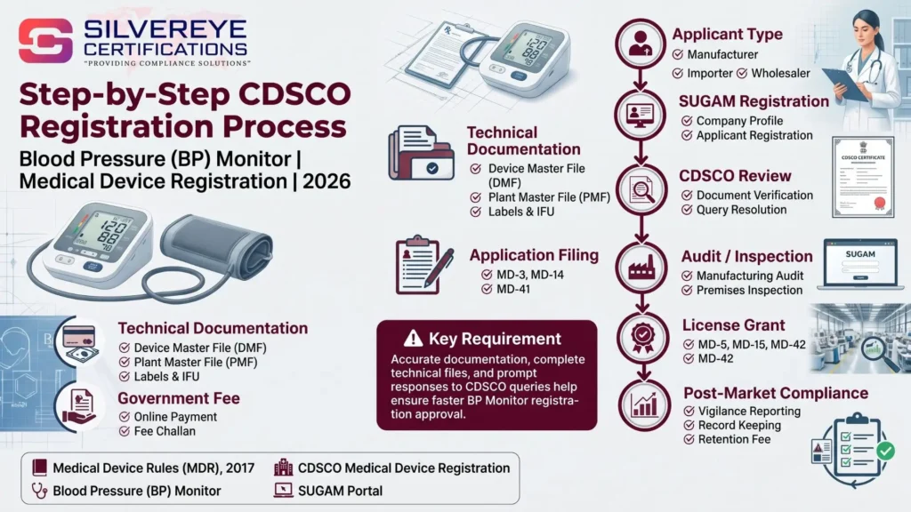 CDSCO Registration for BP Monitor: Class B License, Forms & Process (2026 Guide) 5 Process for BP Monitor