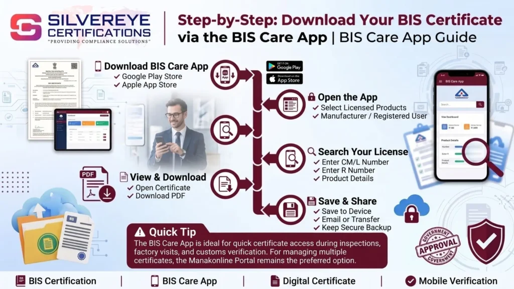 Process for download BIS Certificate via BIS Care app
