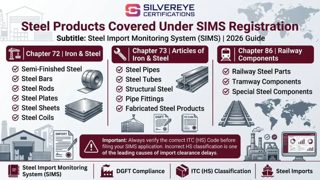 Steel products covered under SIMS Registration