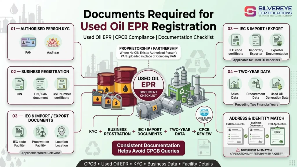 Documents Required For EPR Used Oil