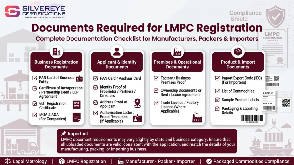 Documents Required for LMPC Registration