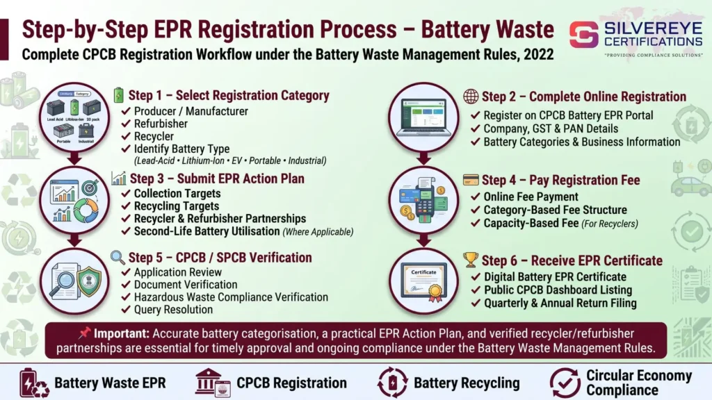 EPR Registration Process on the CPCB Portal: Step-by-Step Guide (Plastic, E-Waste, Battery, Tyre & Used Oil) 5 EPR Registration For Battery Waste