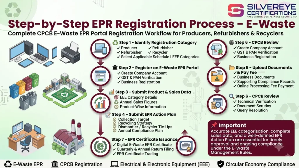 EPR Registration Process on the CPCB Portal: Step-by-Step Guide (Plastic, E-Waste, Battery, Tyre & Used Oil) 4 EPR Registration Process For E-Waste