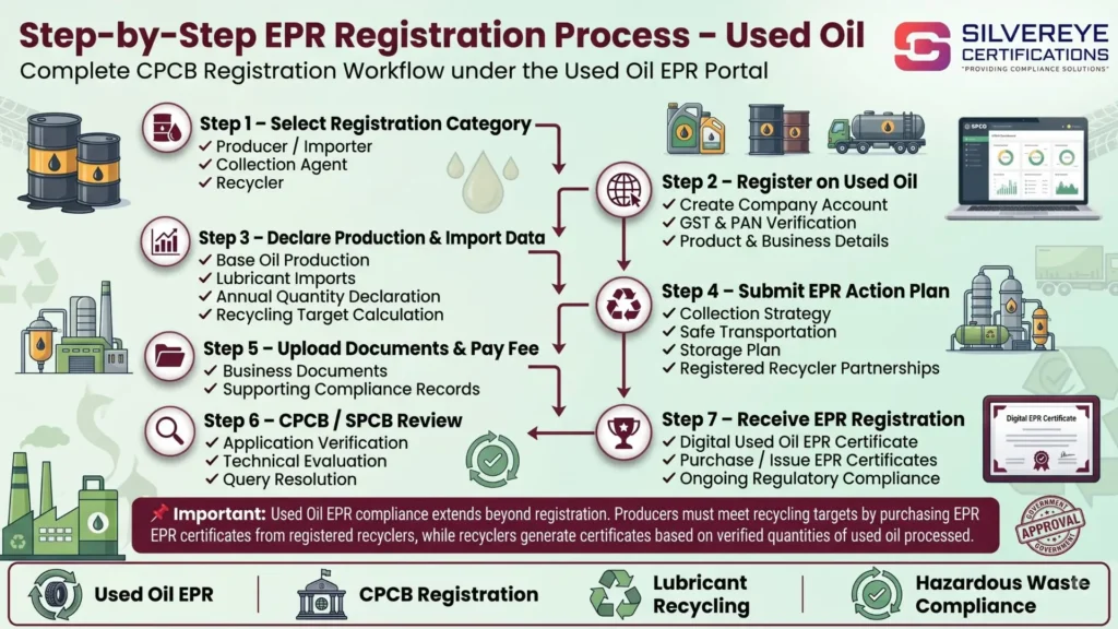 EPR Registration Process on the CPCB Portal: Step-by-Step Guide (Plastic, E-Waste, Battery, Tyre & Used Oil) 7 EPR Registration Process For Used Oil