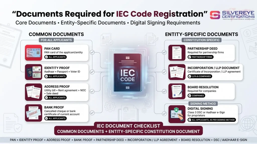 Documents Required For IEC Code Registration