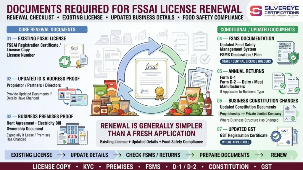 FSSAI License Renewal: Complete 2026 Guide (Process, Fees & the New Perpetual Validity Rule) 4 Documents Required for FSSAI License Renewal