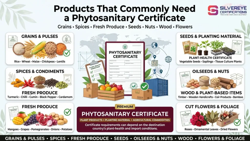 Products that commonly need a phytosanitary certificate