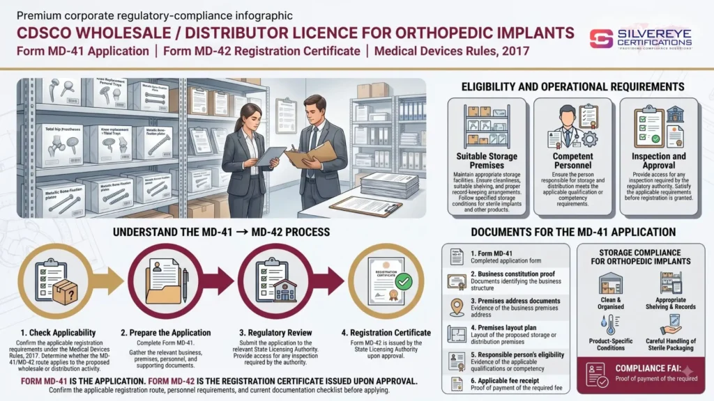 CDSCO Wholesale license for orthopedic implants