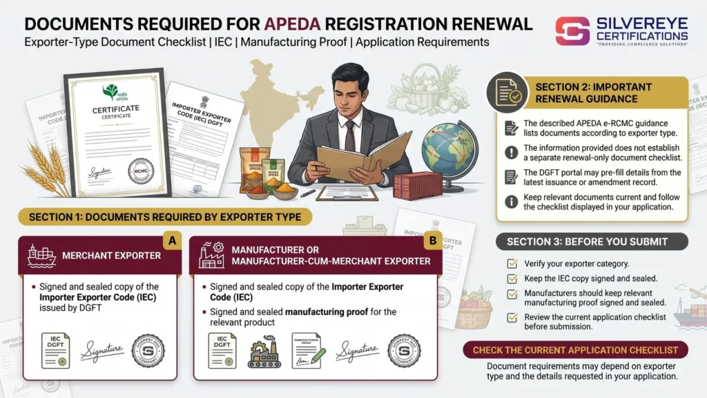 Documents Required For APEDA Registration Renewal