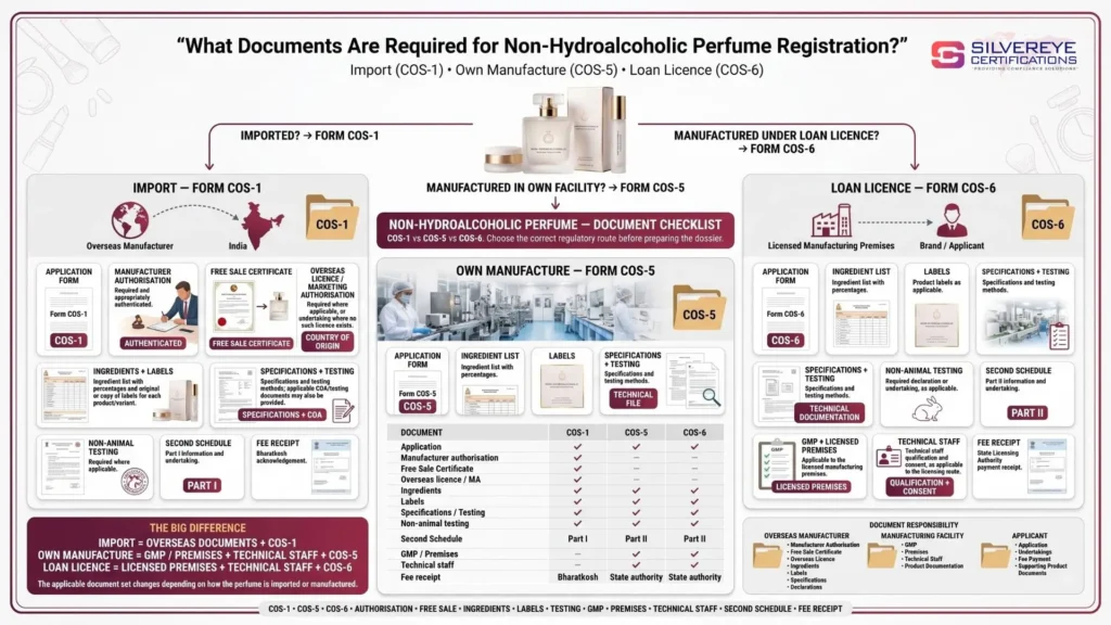 Documents Required For Non-hydroalcoholic perfume