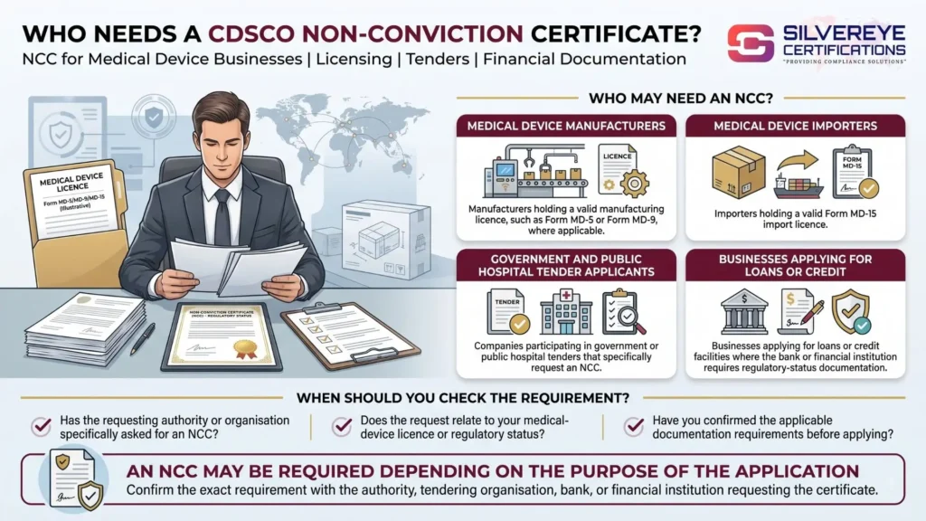 Who Needs CDSCO Non-conviction certificate